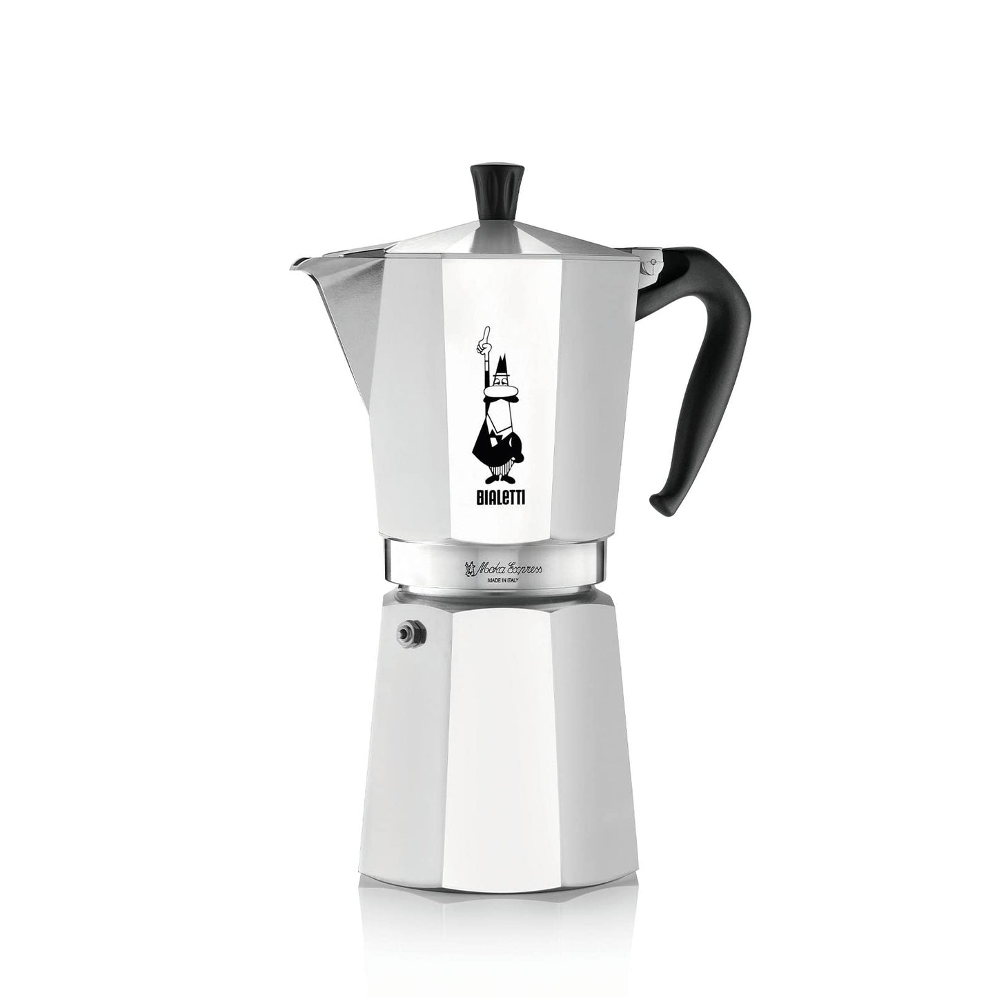 Bialetti Moka Express Aluminium Stovetop Coffee Maker, Silver, 1 Cup