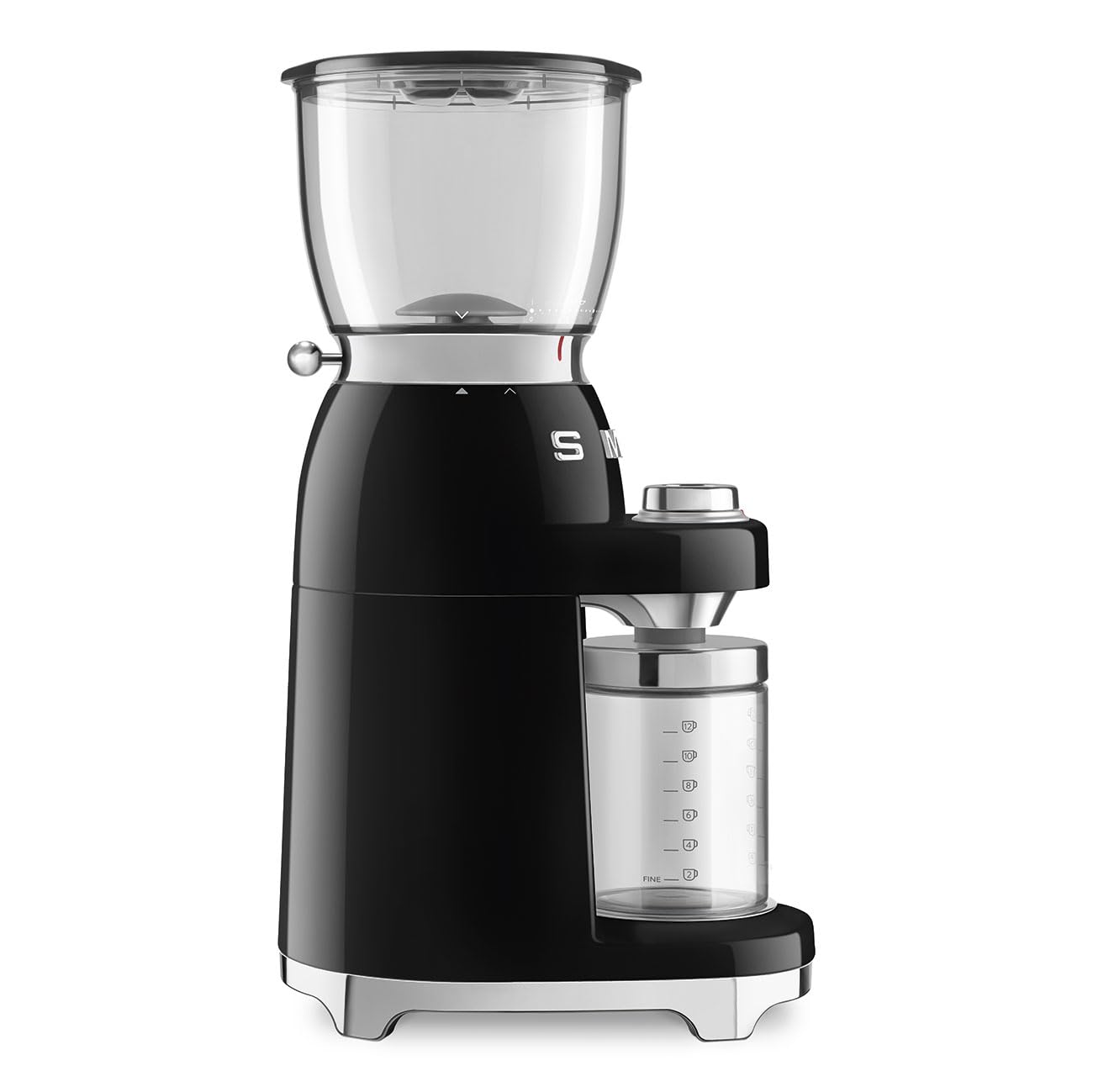 Smeg Retro Coffee Range Set, Espresso Machine with Steam Wand, Electric Coffee Grinder, Black