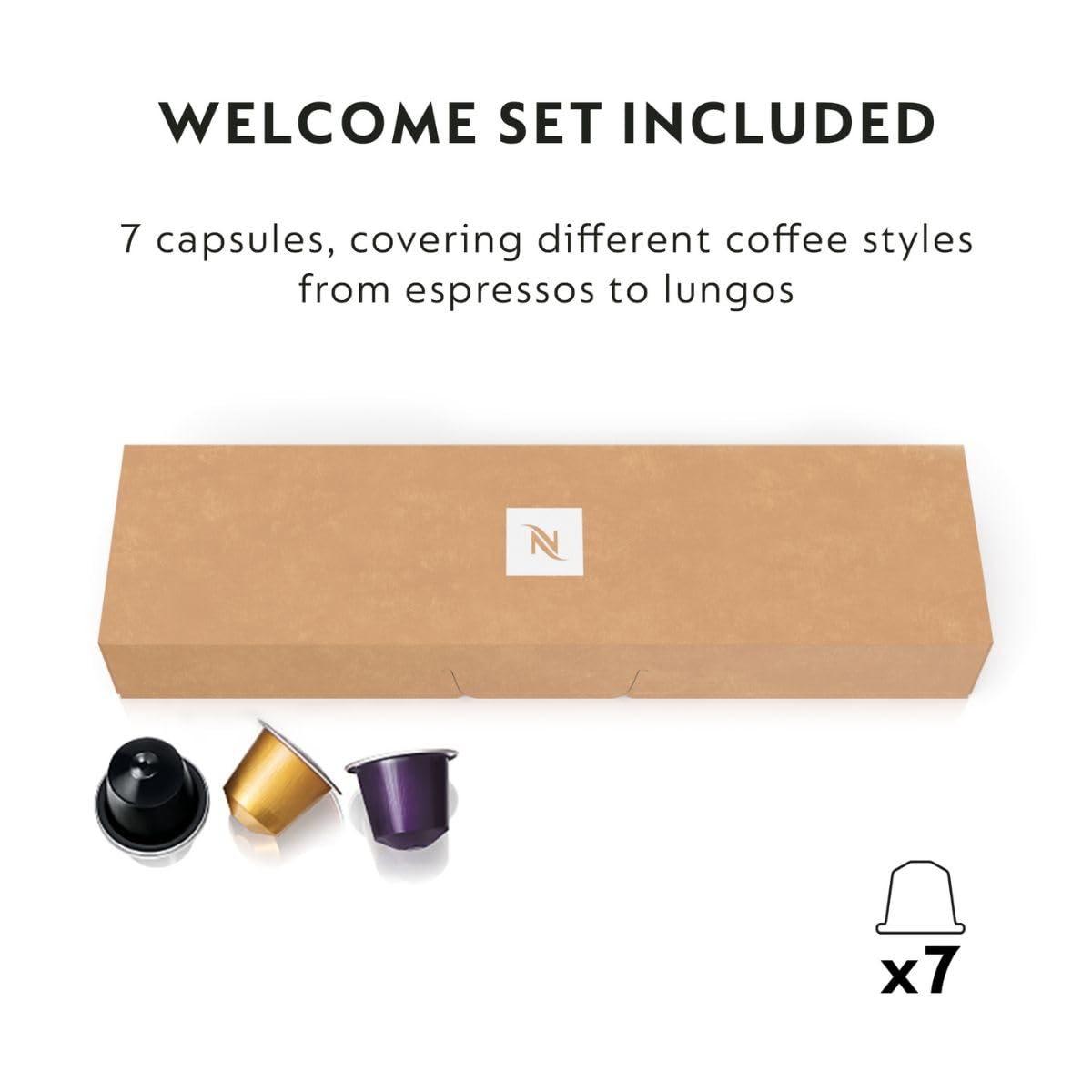 Nespresso De'Longhi CitiZ EN167.B, Capsule, Single-Serve Pod Coffee Machine, Compact Design, 19 Bar Pressure, 2 Cup Sizes, Welcome Set Included, Black, 1260 W
