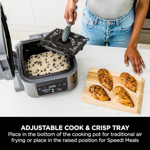 Ninja Combi 12-In-1 Multi-Cooker, Oven & Air Fryer, 12 Cooking Functions, Make 15 Minute* Family-Size Meals, Includes Bake Tray, Pan, & Recipe Guide, Grey, SFP700UK
