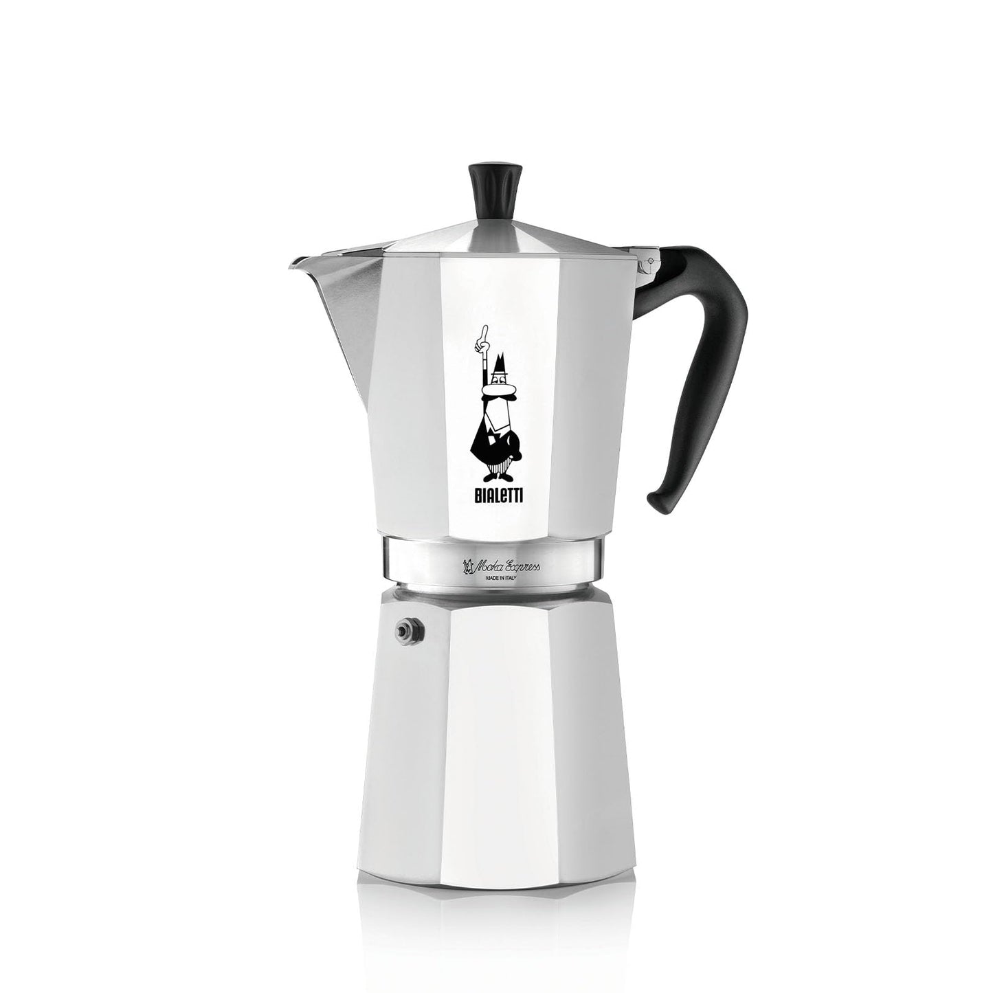 Bialetti Moka Express Aluminium Stovetop Coffee Maker, Silver, 1 Cup