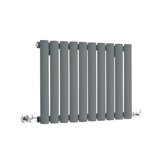 Milano Aruba White Horizontal Single Oval Panel Radiator - 400mm x 1652mm