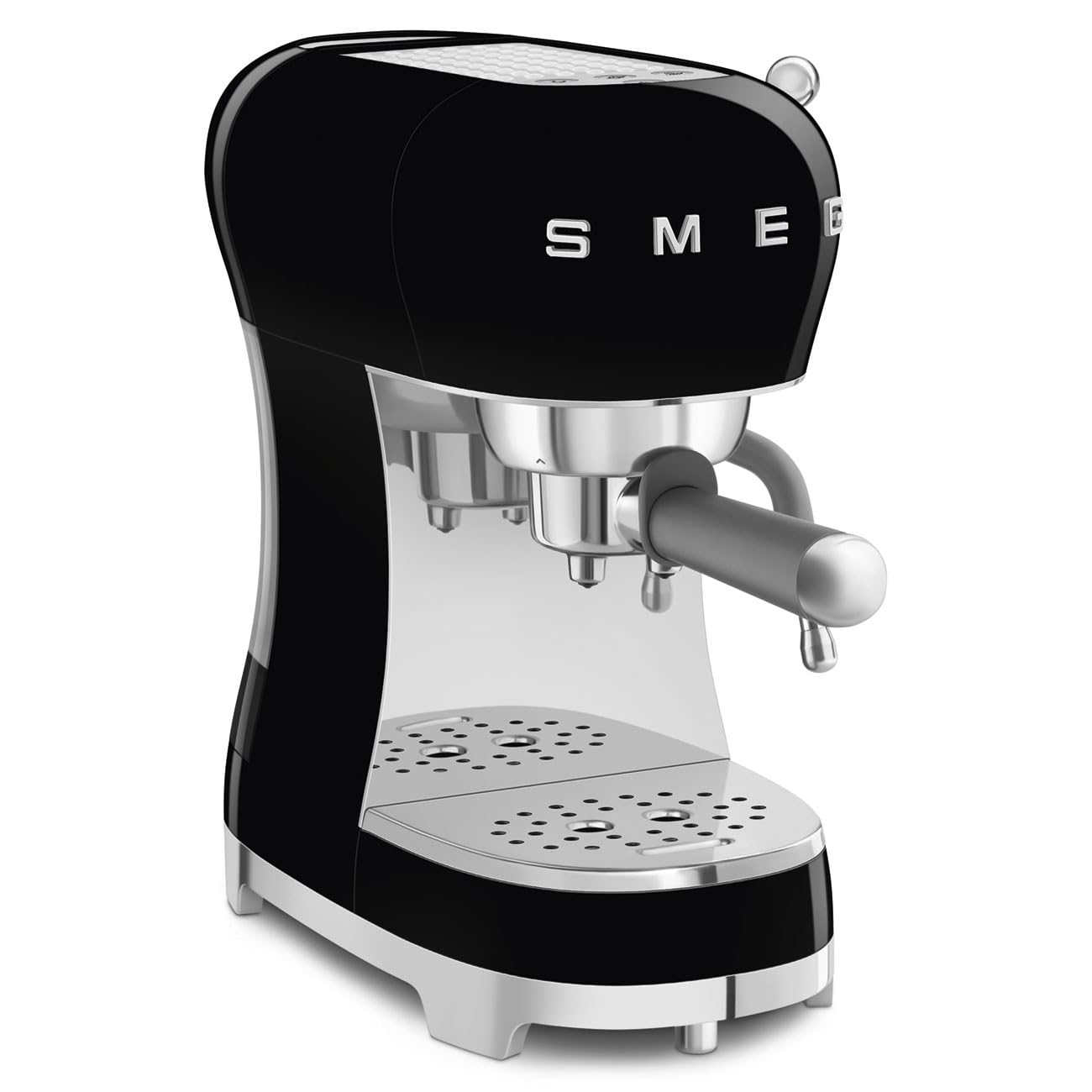 Smeg Retro Coffee Range Set, Espresso Machine with Steam Wand, Electric Coffee Grinder, Black