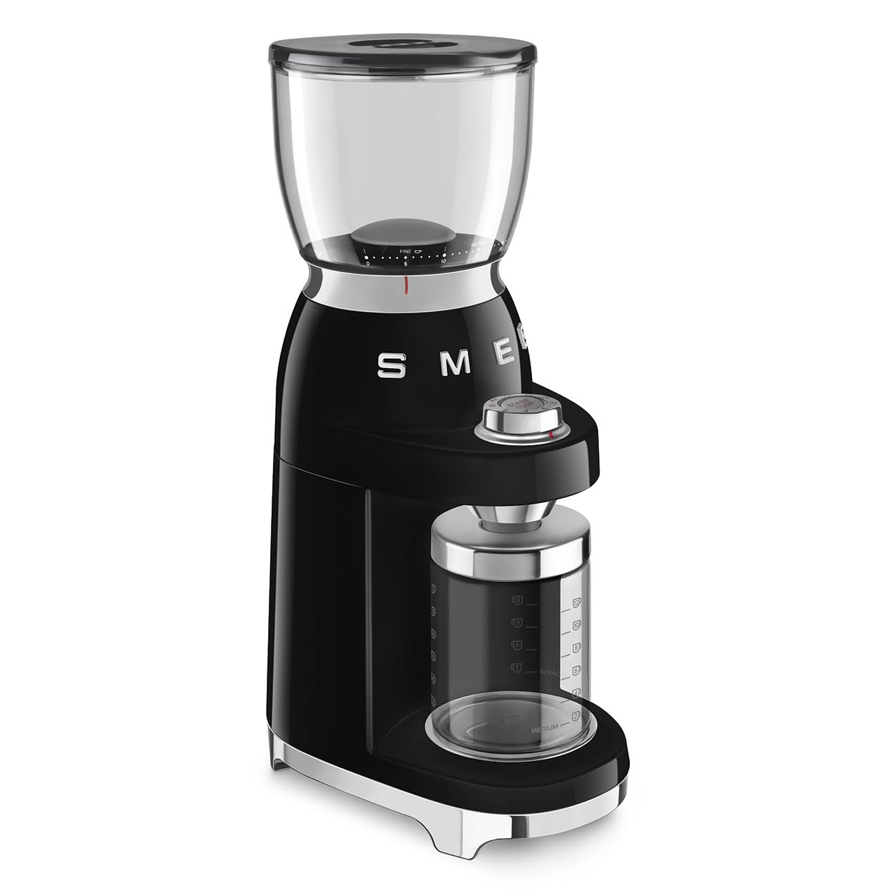 Smeg Retro Coffee Range Set, Espresso Machine with Steam Wand, Electric Coffee Grinder, Black