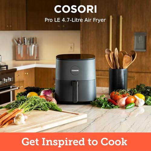 COSORI 5.5L Smart Air Fryer Oven, 200 Recipes(Cookbook & Online), APP Control, Square & Removable Basket, 13 Cooking Functions, Roast, Bake, Reheat, Dishwasher Safe, Black