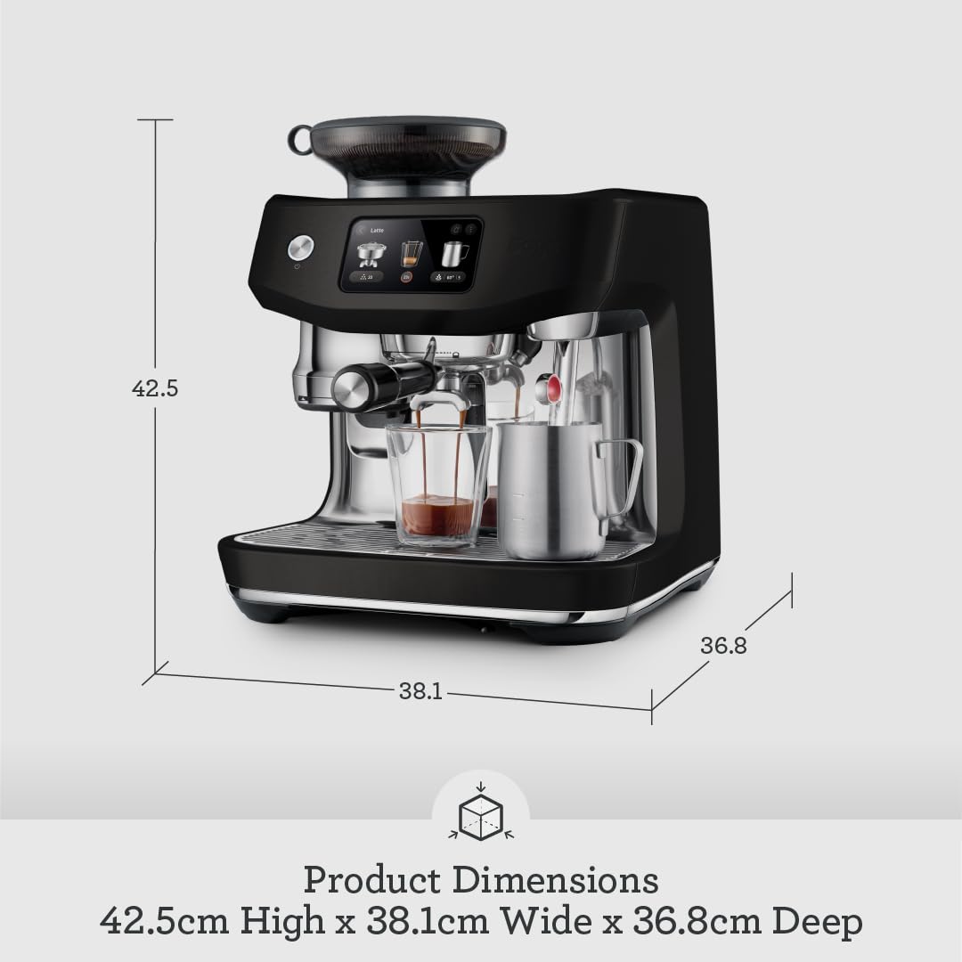 Sage - The Oracle Jet, Professional Coffee Machine with Manual and Automatic Milk Frother - With Knock Box, Milk Jug and Portafilter - 14 Pre-sets, 2.3L Water Tank, 1600 W, Black Truffel