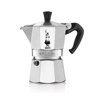 Bialetti Moka Express Aluminium Stovetop Coffee Maker, Silver, 1 Cup