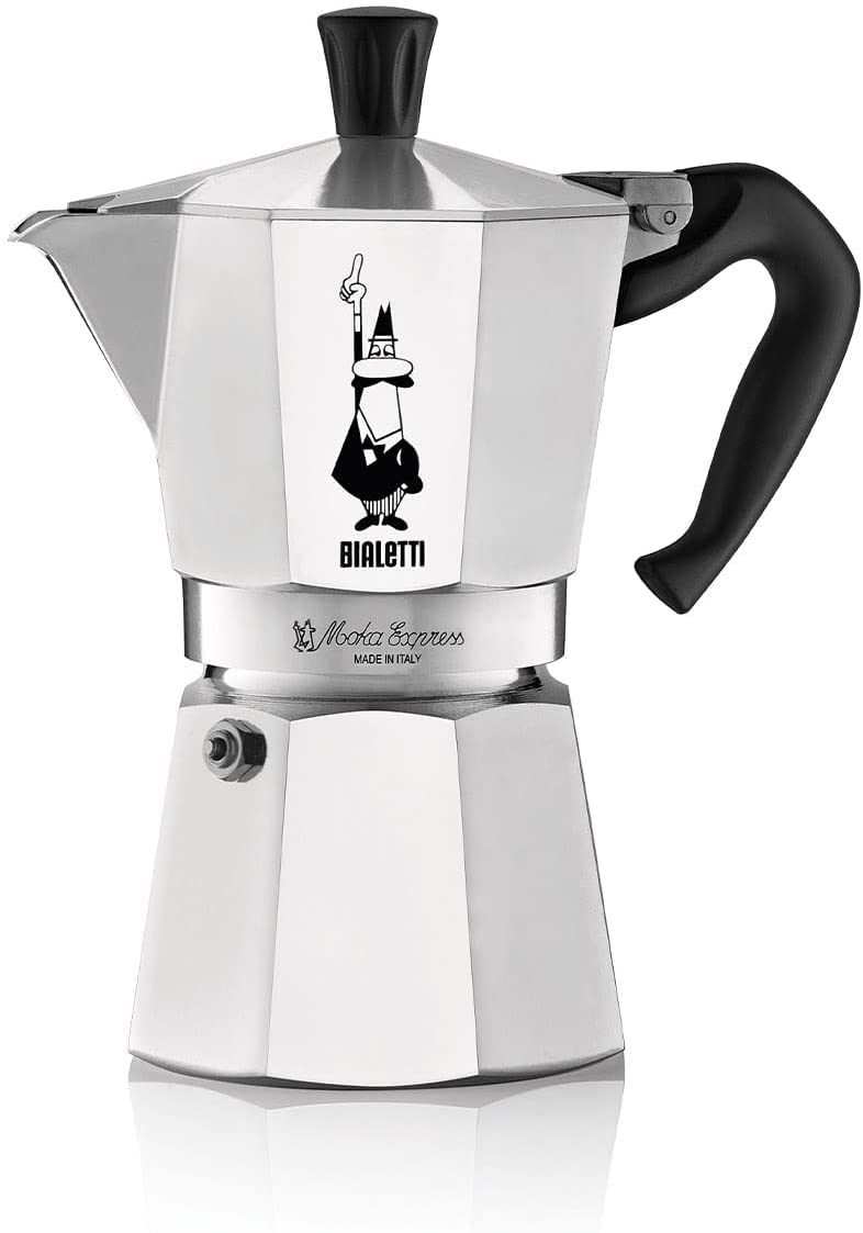 Bialetti Moka Express Aluminium Stovetop Coffee Maker, Silver, 1 Cup