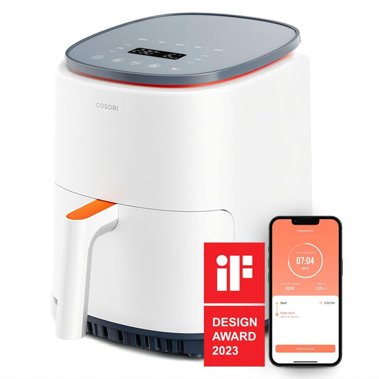 COSORI 5.5L Smart Air Fryer Oven, 200 Recipes(Cookbook & Online), APP Control, Square & Removable Basket, 13 Cooking Functions, Roast, Bake, Reheat, Dishwasher Safe, Black