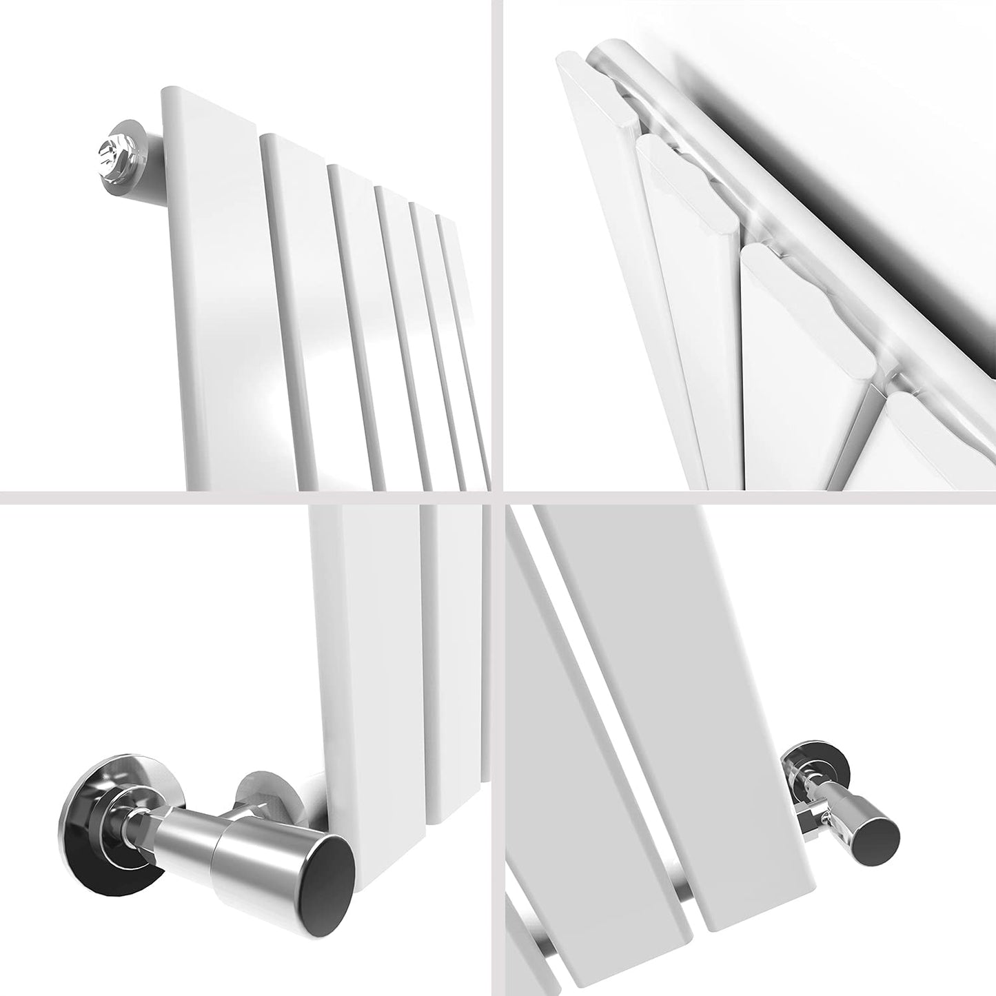 ELEGANT Radiators Vertical White Tall Single Bathroom Kitchen Designer Radiator Flat Panel 1800 x 452 mm