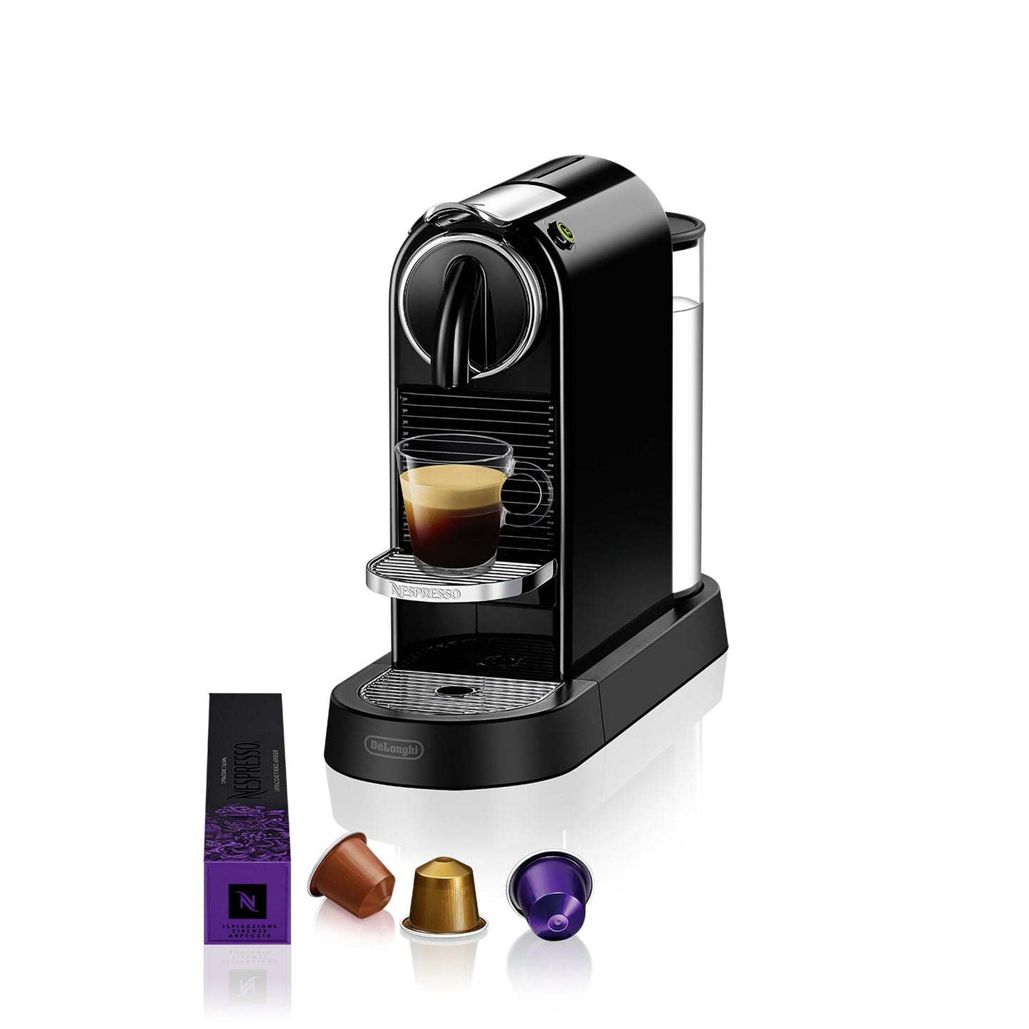 Nespresso Citiz Coffee Machine by De'Longhi for Original Coffee Pods, Italian Inspired Espresso, Quality Coffee, Starter Capsule Set Included, EN167.W, White