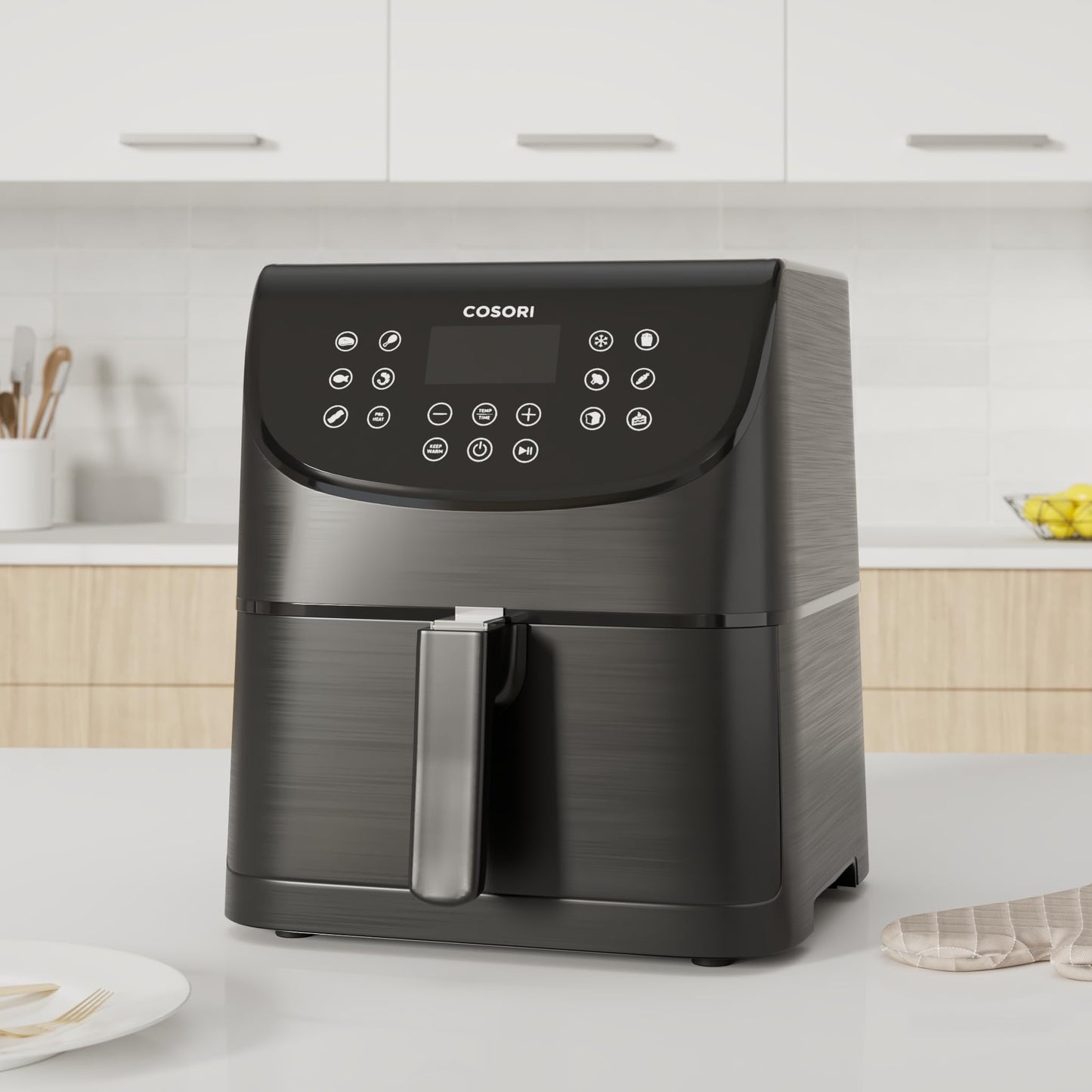 COSORI Air Fryer Large 6.2L, Clear Blaze airfryer with Visual Window, 55% Savings and 85% Less Oil, 8 Presets Plus Roast, Bake, Shake Reminder, 80+ Recipes, Dishwasher Safe, Quiet, 1700W, Black