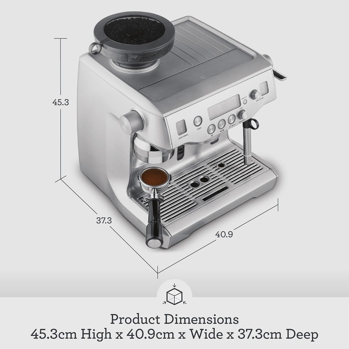 Sage - The Oracle, Bean to Cup Coffee Machine with Manual and Automatic Milk Frother, Black Truffle