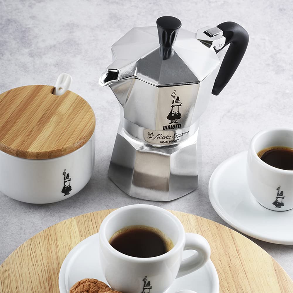 Bialetti Moka Express Aluminium Stovetop Coffee Maker, Silver, 1 Cup