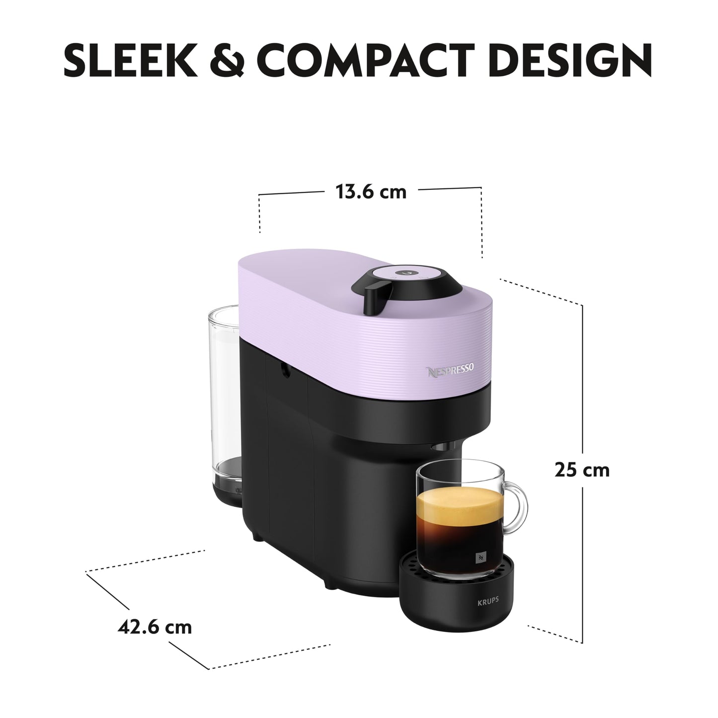 Nespresso Krups Vertuo Pop Coffee Pod Machine, Baritsa Bundle, includes White Vertuo Pop Coffee Pod Machine, 1x Milk Frother, 2x Mugs, 2x spoons, Melozio coffee pods & Chiaro coffee pods
