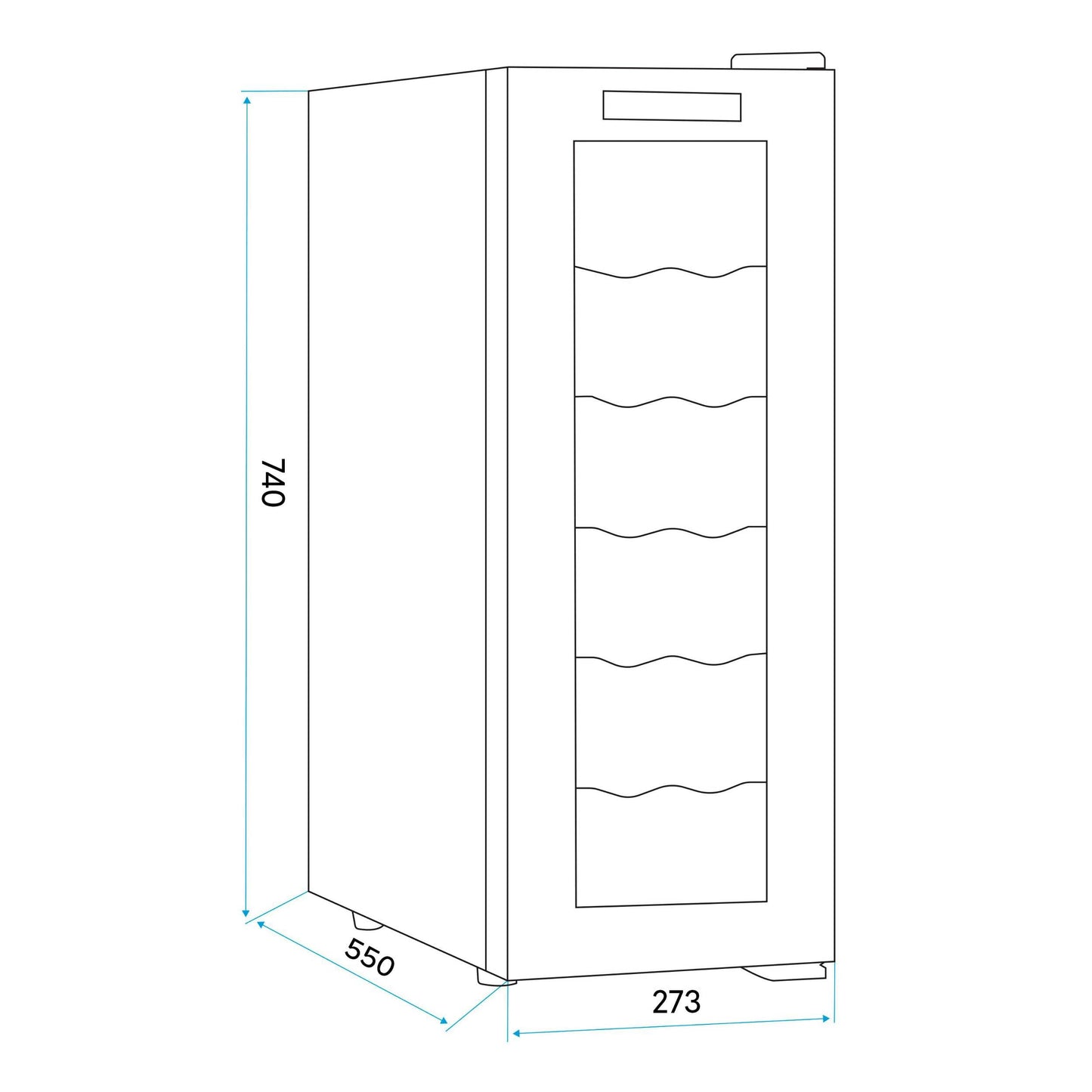 Baridi Black 12 Bottle Wine Fridge Cooler, Super Quiet 25dB, Touch Control, LED - DH73