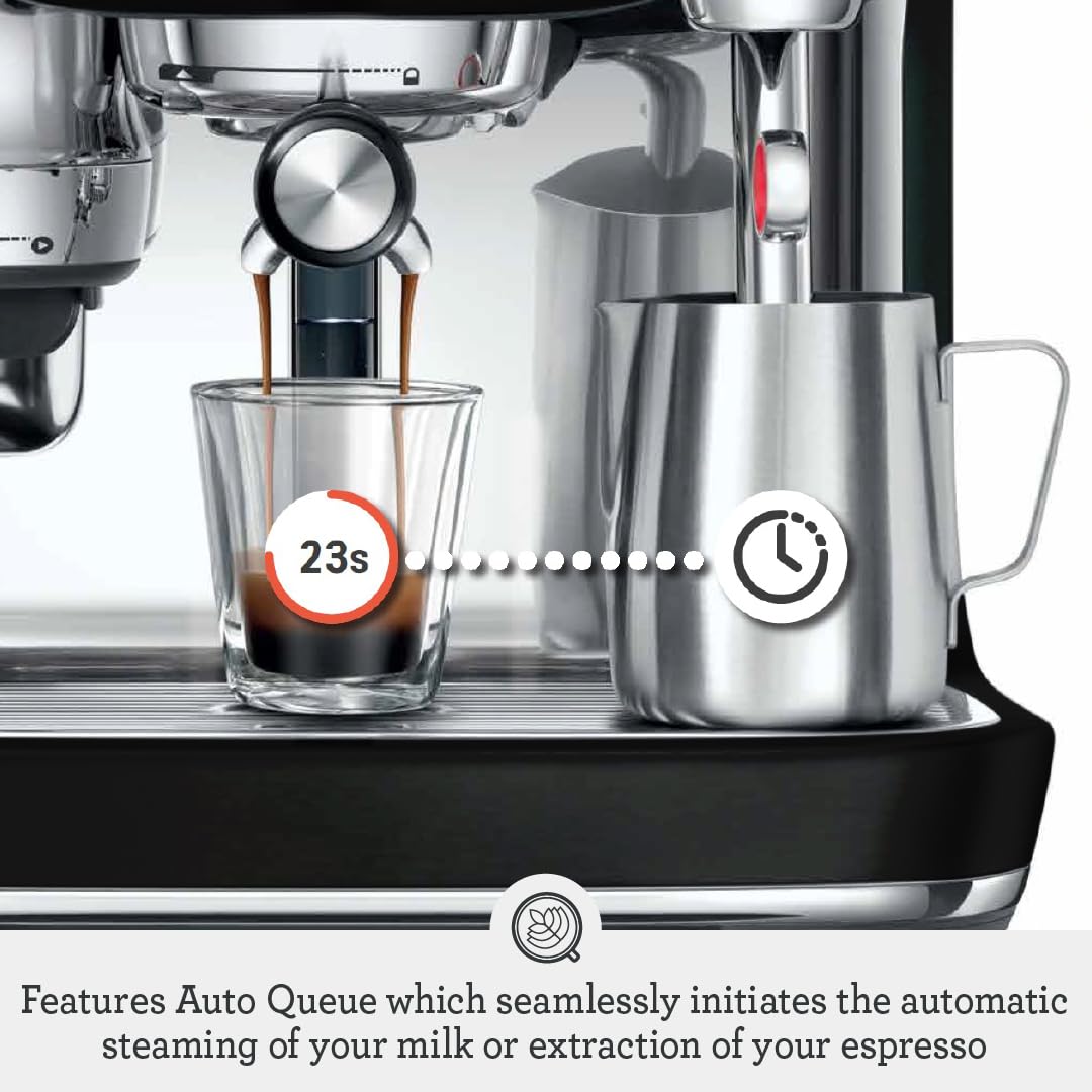 Sage - The Oracle Jet, Professional Coffee Machine with Manual and Automatic Milk Frother - With Knock Box, Milk Jug and Portafilter - 14 Pre-sets, 2.3L Water Tank, 1600 W, Black Truffel