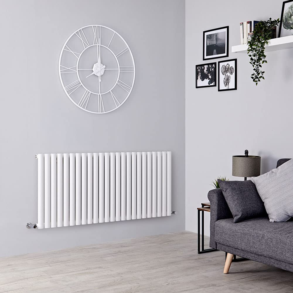 Milano Aruba - Anthracite Horizontal Single Oval Panel Radiator - 400mm x 413mm