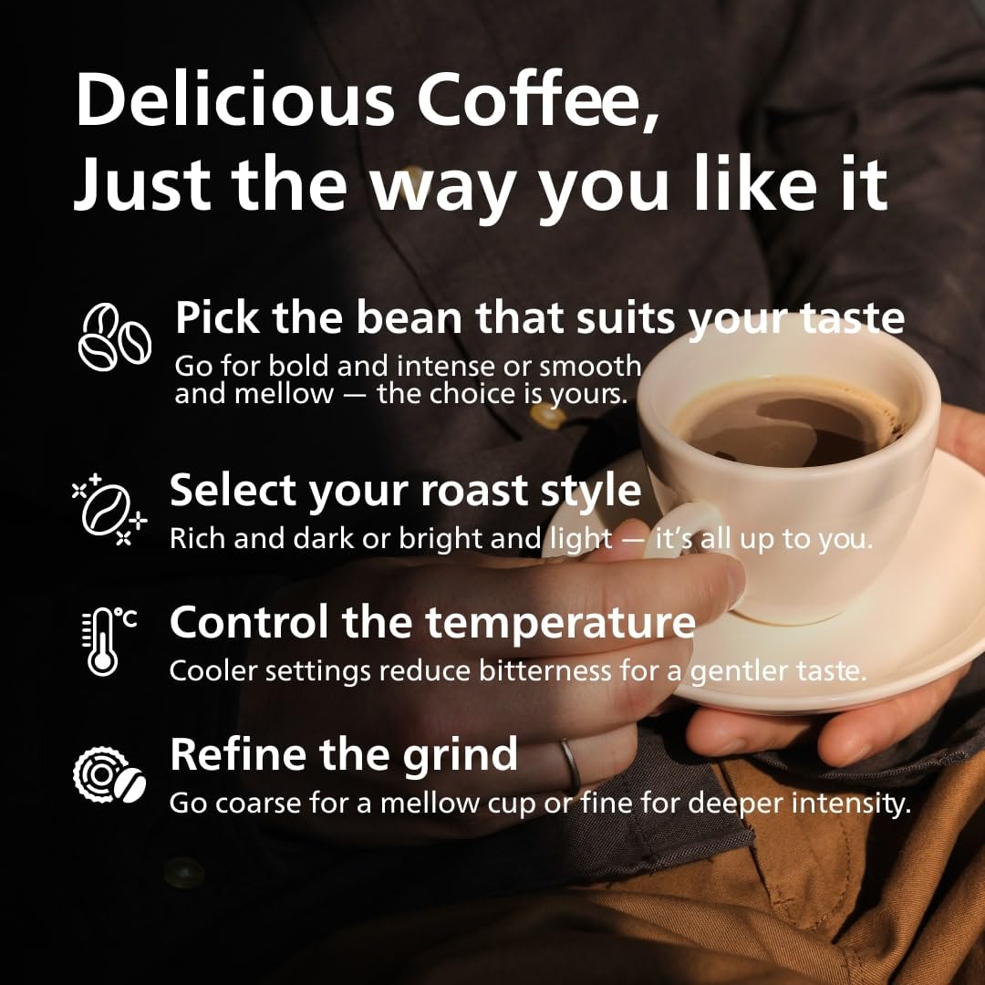 Philips 5500 Series Bean to Cup Coffee Machine – 20 Hot & Iced drinks, LatteGo Milk Frother, Fastest-to-Clean, 40% Quieter, Ceramic Grinder, Fully Automatic Espresso & Cappuccino maker – EP5546/70