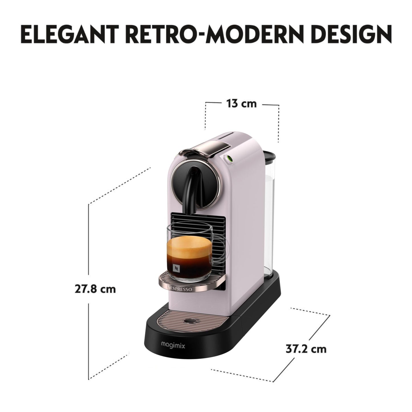 Nespresso De'Longhi CitiZ EN167.B, Capsule, Single-Serve Pod Coffee Machine, Compact Design, 19 Bar Pressure, 2 Cup Sizes, Welcome Set Included, Black, 1260 W