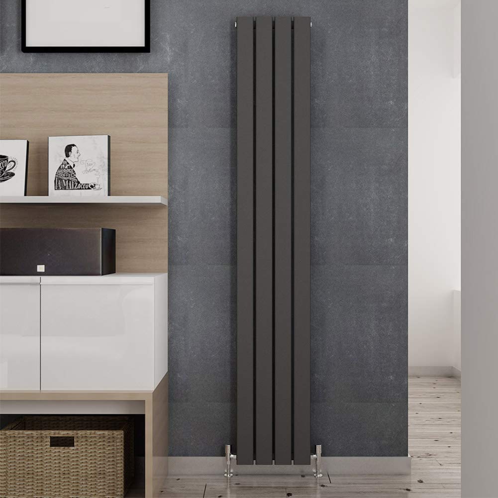 ELEGANT 1600 x 300 mm Vertical Designer Radiator Anthracite Double Flat Panel Column Tall Upright Central Heating Radiators