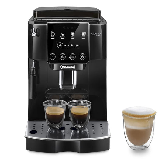 De'Longhi Magnifica Start ECAM220.60.B, Fully Automatic Bean to Cup Coffee Machine with 4 One-Touch Recipes, Soft-Touch Control Panel, Auto Milk, 1450W, Black