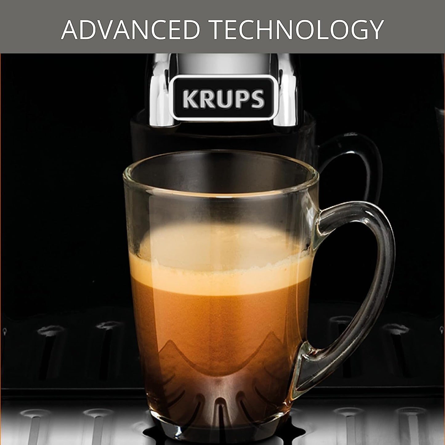 KRUPS Arabica Digital Automatic Coffee Machine, Bean to Cup, Espresso & Cappuccino Maker, 1.7 litre Water Tank, Silver, EA817840
