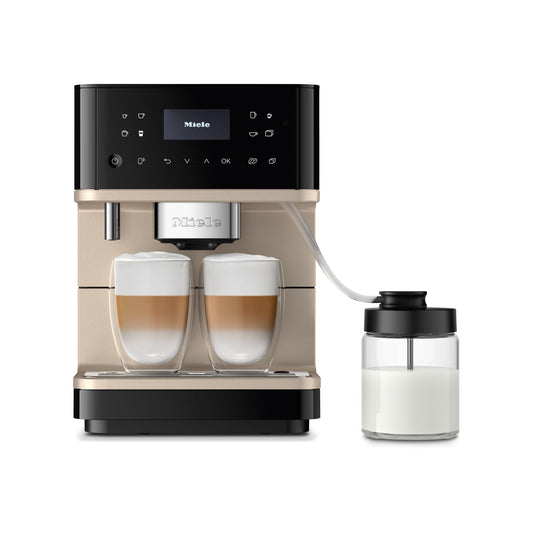 Miele NEW CM 6360 MilkPerfection Automatic Wifi Coffee Maker & Espresso Machine Combo, Obsidian Black & Clean Steel Metallic - Grinder, Milk Frother, Cup Warmer, Glass Milk Container