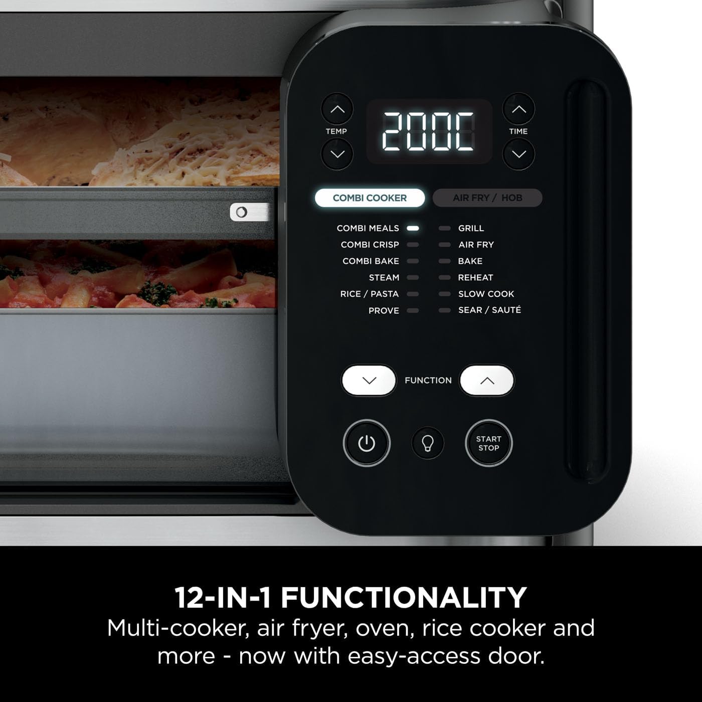 Ninja Combi 12-In-1 Multi-Cooker, Oven & Air Fryer, 12 Cooking Functions, Make 15 Minute* Family-Size Meals, Includes Bake Tray, Pan, & Recipe Guide, Grey, SFP700UK