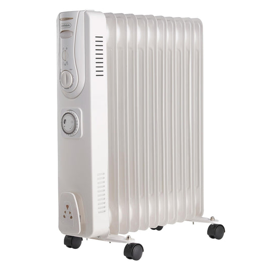 VonHaus Oil Filled Radiator 11 Fin, Heater Portable Electric Free Standing 2500W for Home, Office, Any Room – 24 hour Timer, Adjustable Thermostat, 3 Heat Settings, 4x Wheels, 1.5m Power Cable