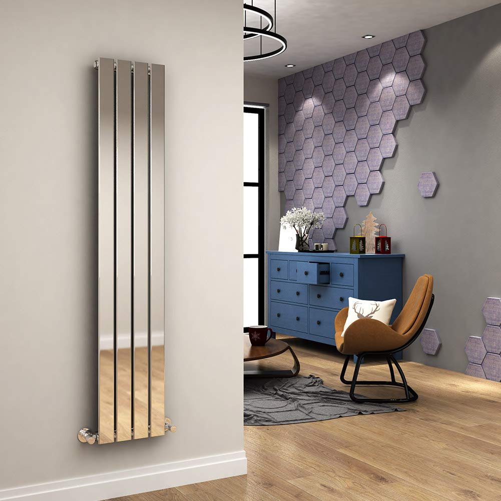 ELEGANT Radiators Vertical White Tall Single Bathroom Kitchen Designer Radiator Flat Panel 1800 x 452 mm