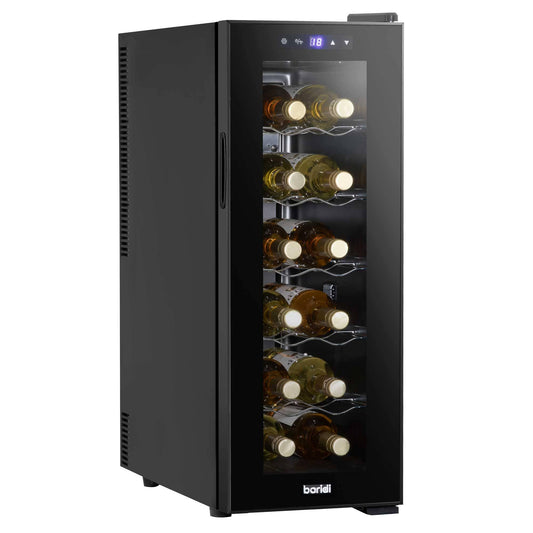 Baridi 54 Bottle Wine Cellar Fridge with Digital Touch Screen Controls, 135L Capacity Cooler Cabinet, Black - DH78