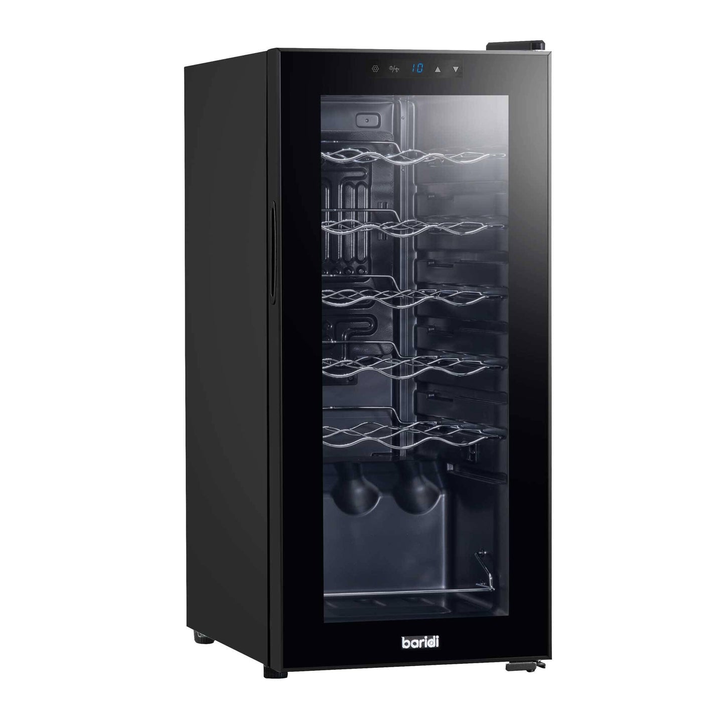 Baridi Black 12 Bottle Wine Fridge Cooler, Super Quiet 25dB, Touch Control, LED - DH73