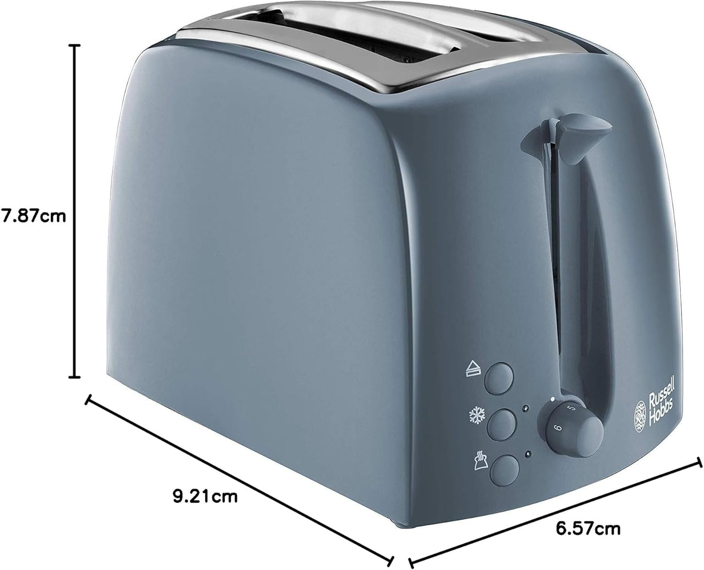 Russell Hobbs 21274 Textures Kettle, Plastic, 3000 W, 1.7 Litres, Grey with Hobbs 21644 Textures Toaster, Plastic, 850 W, Grey