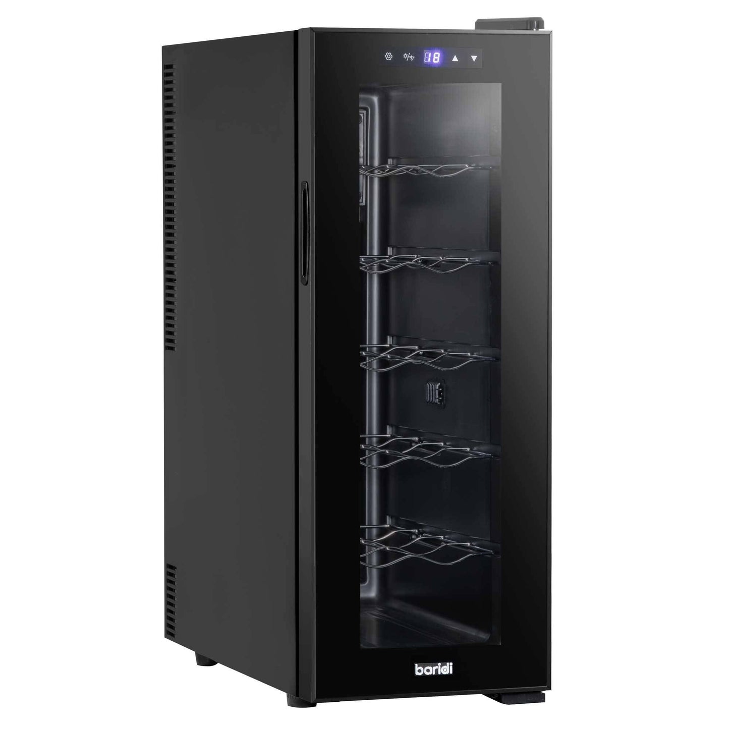 Baridi Black 12 Bottle Wine Fridge Cooler, Super Quiet 25dB, Touch Control, LED - DH73