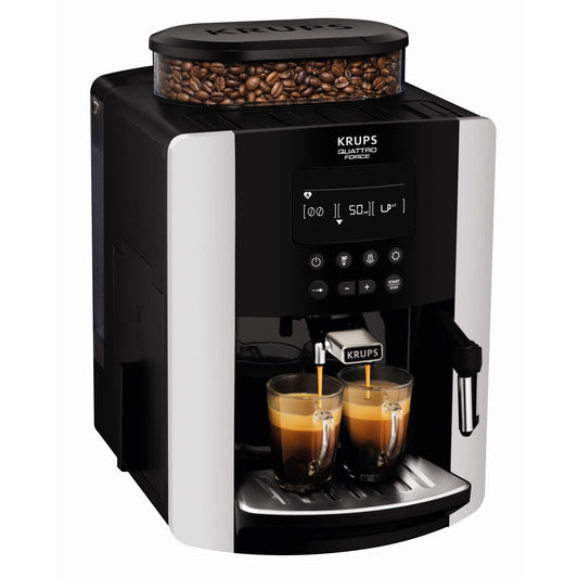 KRUPS Arabica Digital Automatic Coffee Machine, Bean to Cup, Espresso & Cappuccino Maker, 1.7 litre Water Tank, Silver, EA817840