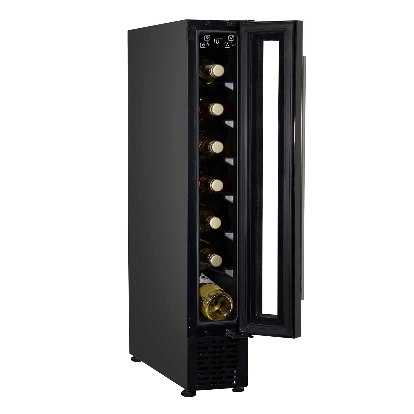 Baridi Black 12 Bottle Wine Fridge Cooler, Super Quiet 25dB, Touch Control, LED - DH73
