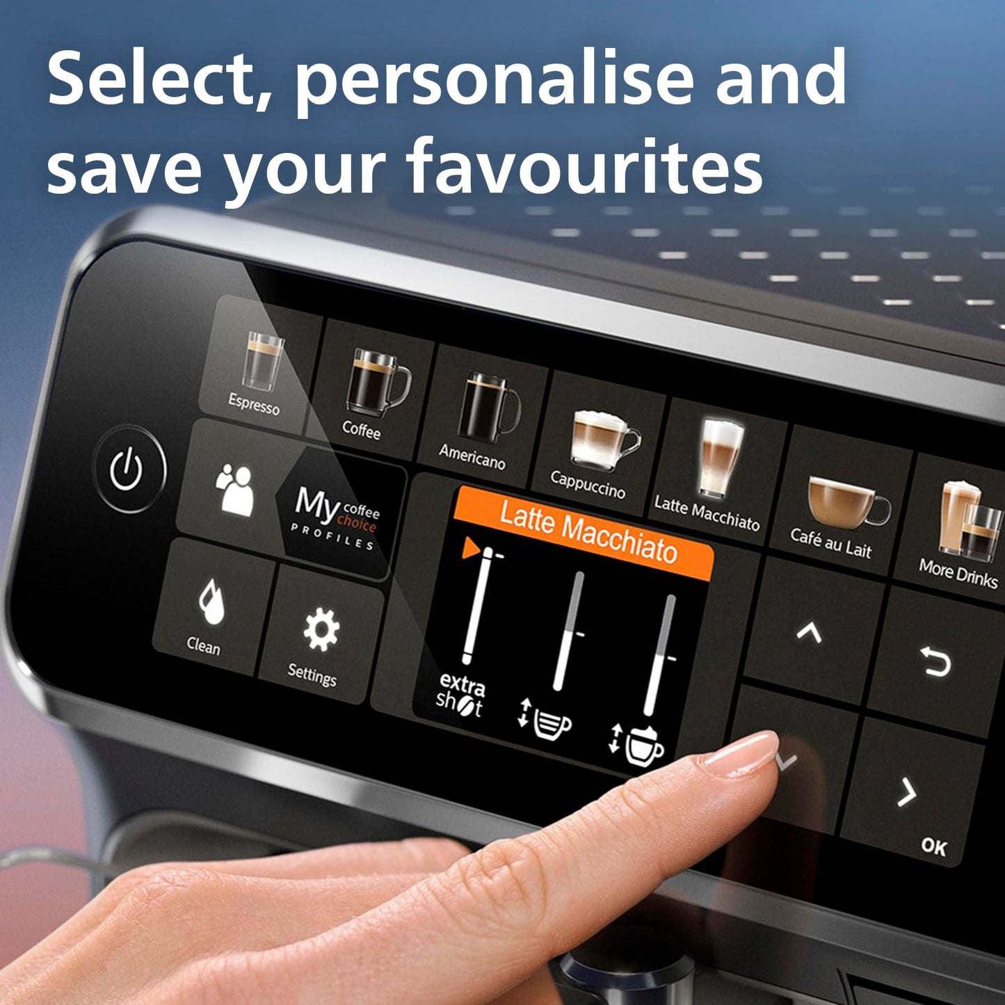 Philips 5500 Series Bean to Cup Coffee Machine – 20 Hot & Iced drinks, LatteGo Milk Frother, Fastest-to-Clean, 40% Quieter, Ceramic Grinder, Fully Automatic Espresso & Cappuccino maker – EP5546/70