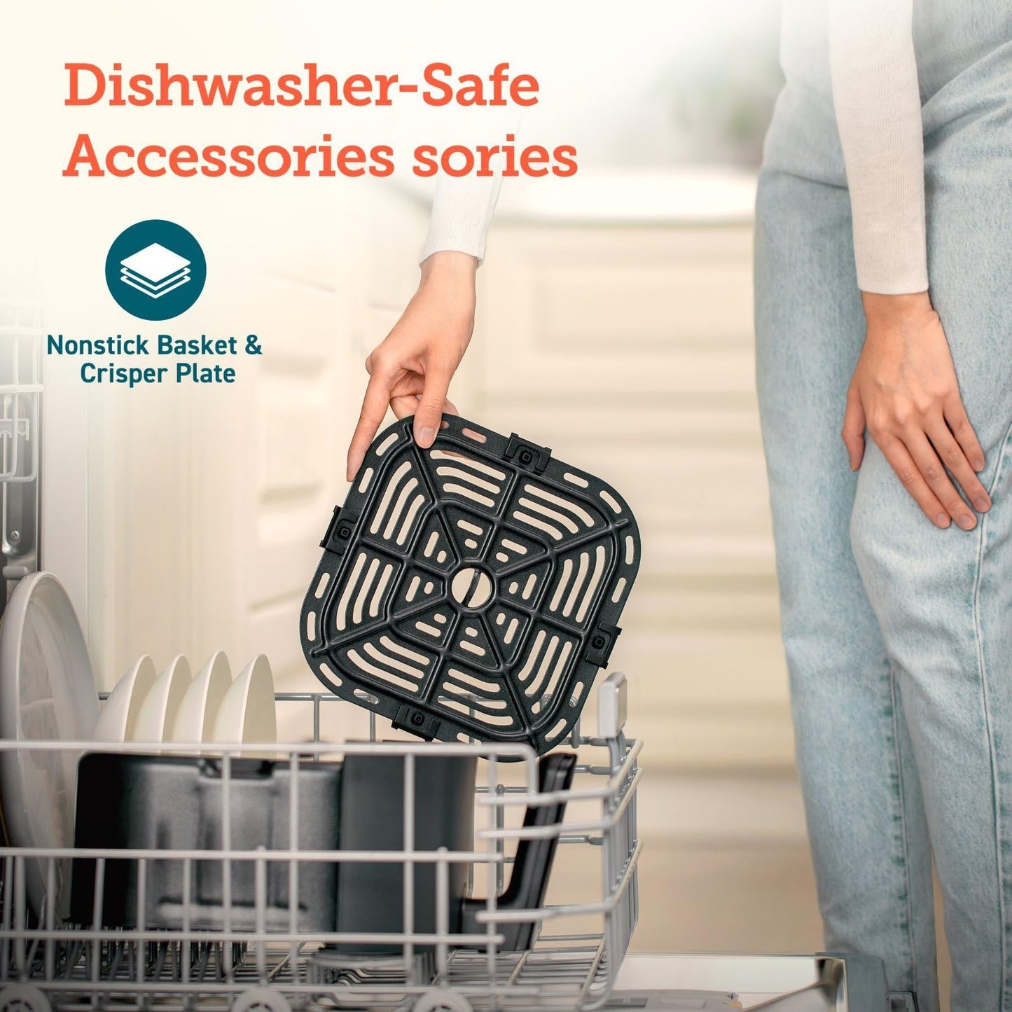 COSORI 5.5L Smart Air Fryer Oven, 200 Recipes(Cookbook & Online), APP Control, Square & Removable Basket, 13 Cooking Functions, Roast, Bake, Reheat, Dishwasher Safe, Black