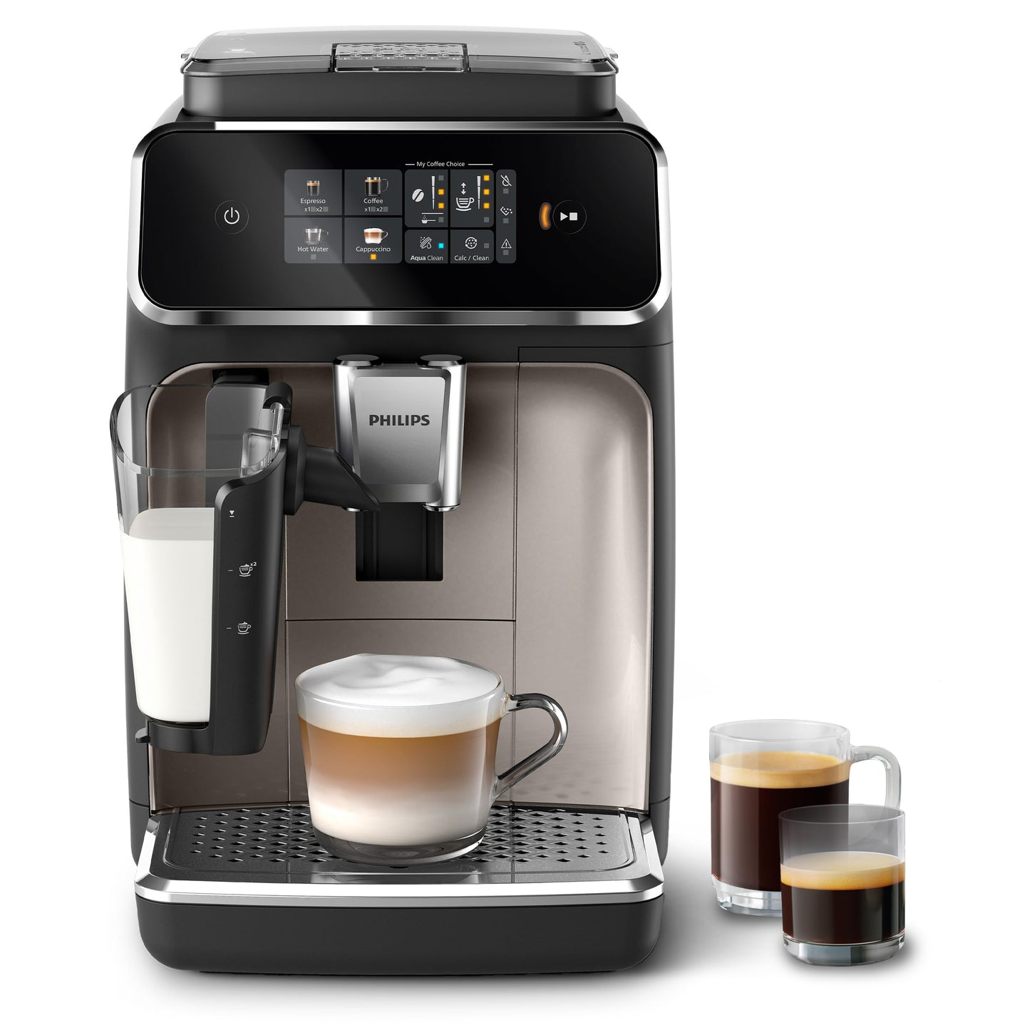 Philips 5500 Series Bean to Cup Coffee Machine – 20 Hot & Iced drinks, LatteGo Milk Frother, Fastest-to-Clean, 40% Quieter, Ceramic Grinder, Fully Automatic Espresso & Cappuccino maker – EP5546/70
