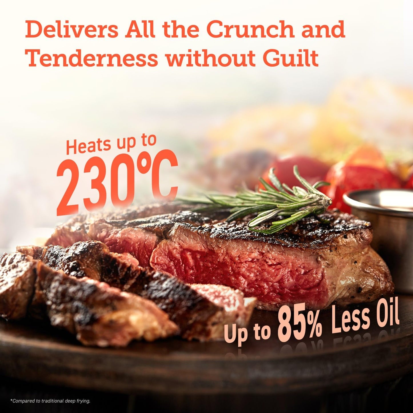 COSORI 5.5L Smart Air Fryer Oven, 200 Recipes(Cookbook & Online), APP Control, Square & Removable Basket, 13 Cooking Functions, Roast, Bake, Reheat, Dishwasher Safe, Black