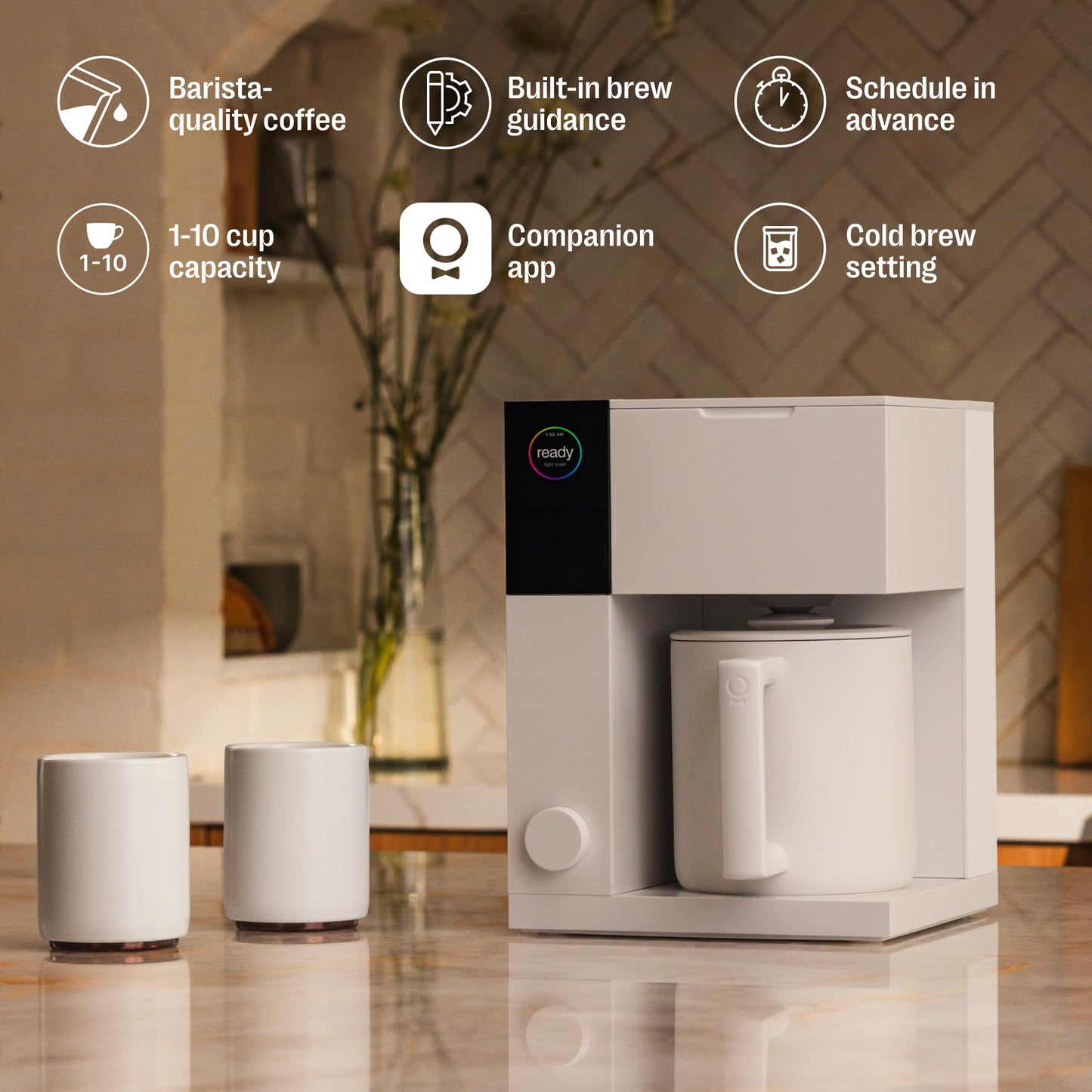 Fellow Aiden Precision Drip Coffee Maker, Thermal Carafe, Perfect Temperature Control, Bloom Cycle, Single Serve to 10 Cup Capacity, Matte Black, UK