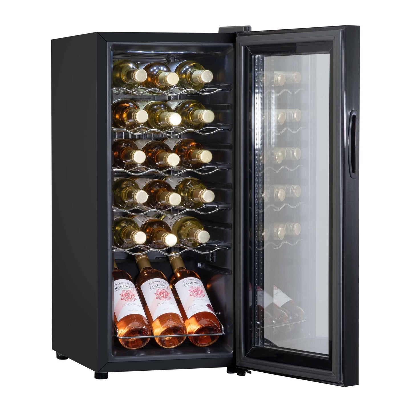 Baridi Black 12 Bottle Wine Fridge Cooler, Super Quiet 25dB, Touch Control, LED - DH73