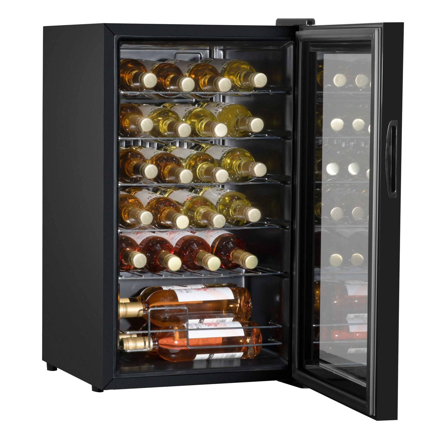 Baridi Black 12 Bottle Wine Fridge Cooler, Super Quiet 25dB, Touch Control, LED - DH73