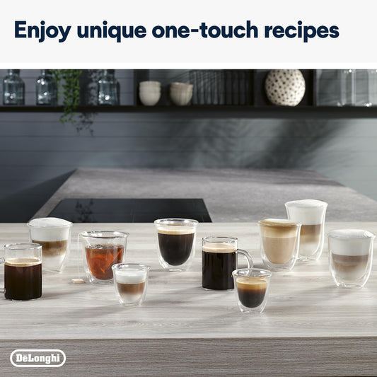 De'Longhi Magnifica Evo Next ECAM312.80.TB, Automatic Coffee Machine With Automatic Milk Frother, Bean To Cup Coffee and Cappuccino Machine with Intuitive Touch Display, Black/Titanium