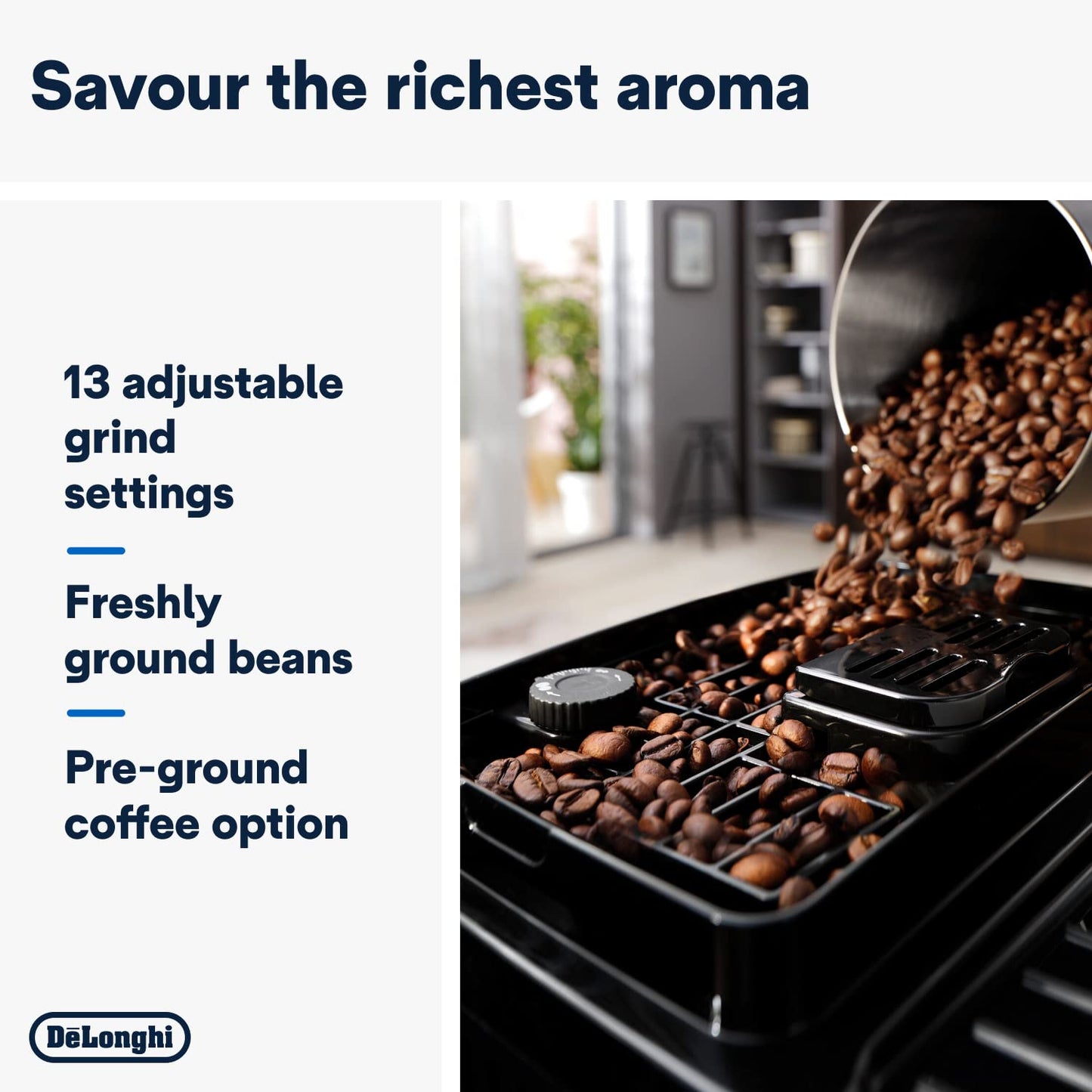 De'Longhi Magnifica Start ECAM220.60.B, Fully Automatic Bean to Cup Coffee Machine with 4 One-Touch Recipes, Soft-Touch Control Panel, Auto Milk, 1450W, Black