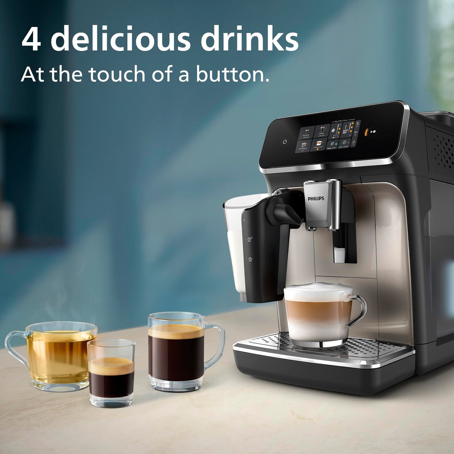 Philips 5500 Series Bean to Cup Coffee Machine – 20 Hot & Iced drinks, LatteGo Milk Frother, Fastest-to-Clean, 40% Quieter, Ceramic Grinder, Fully Automatic Espresso & Cappuccino maker – EP5546/70