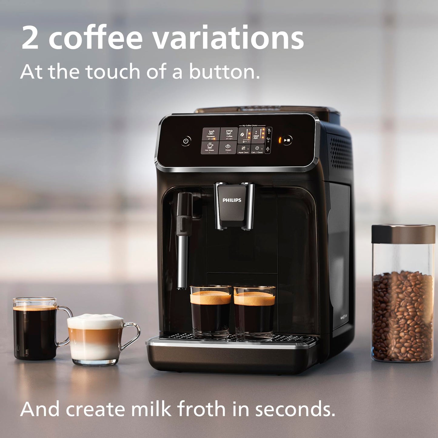 Philips 5500 Series Bean to Cup Coffee Machine – 20 Hot & Iced drinks, LatteGo Milk Frother, Fastest-to-Clean, 40% Quieter, Ceramic Grinder, Fully Automatic Espresso & Cappuccino maker – EP5546/70