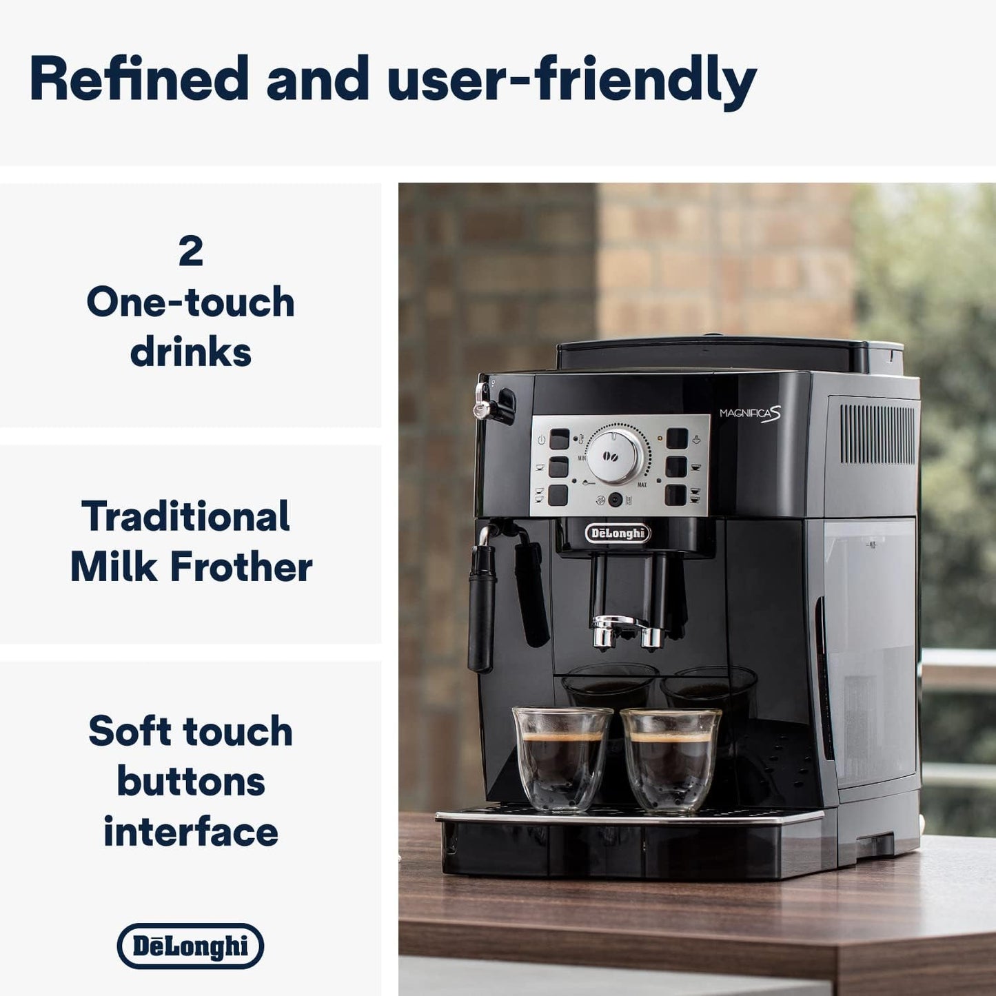 De'Longhi Magnifica S, Automatic Bean to Cup Coffee Machine, Espresso and Cappuccino Maker, ECAM22.110.B, 1.8 liters,Black [Amazon Exclusive]