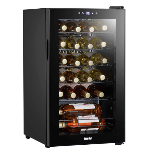 Baridi Black 12 Bottle Wine Fridge Cooler, Super Quiet 25dB, Touch Control, LED - DH73
